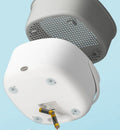 Portable ultrasonic fruit and vegetable washing basket in PP plastic, white body with grey drainage basket