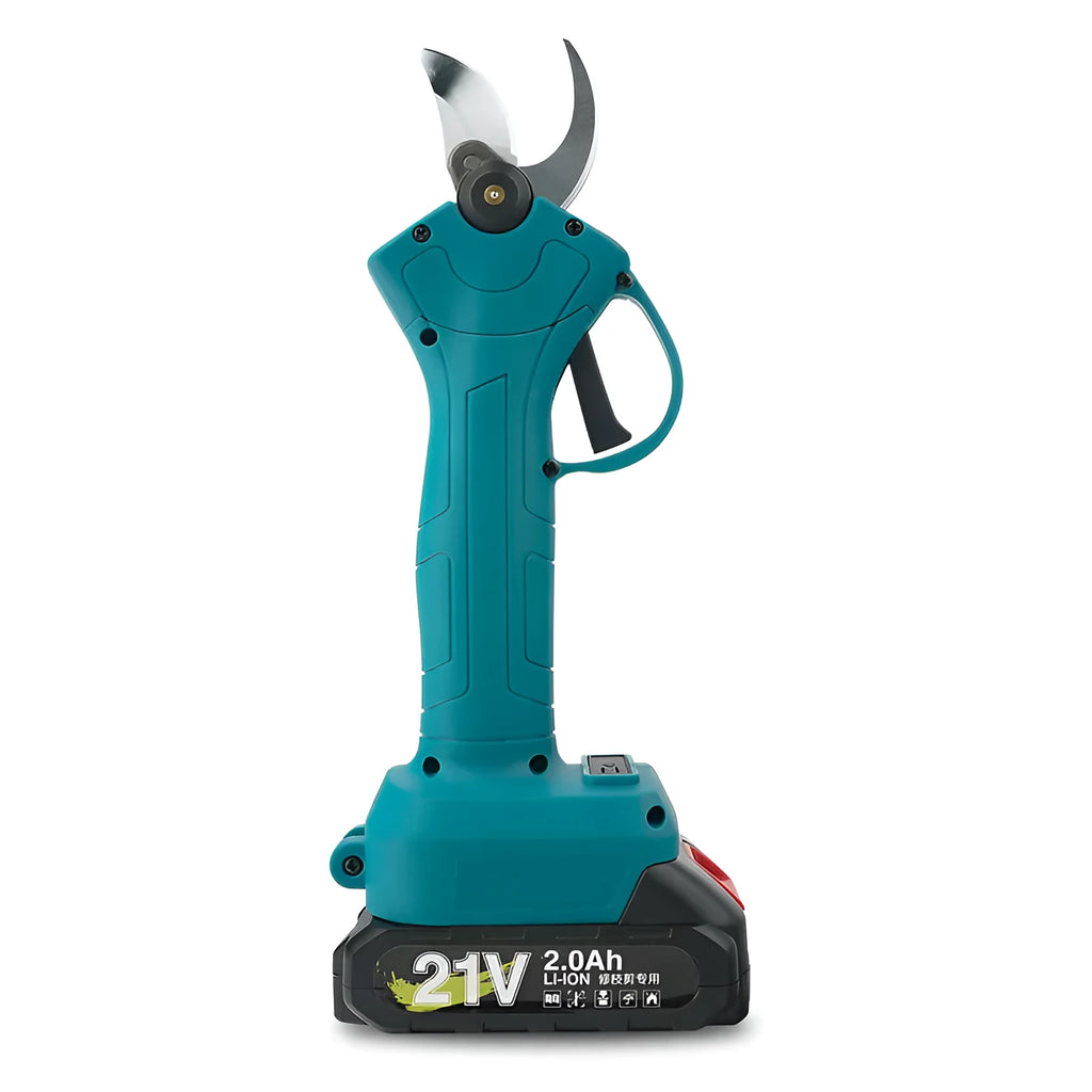21V rechargeable electric pruning scissors with 70mm blade in plastic storage box