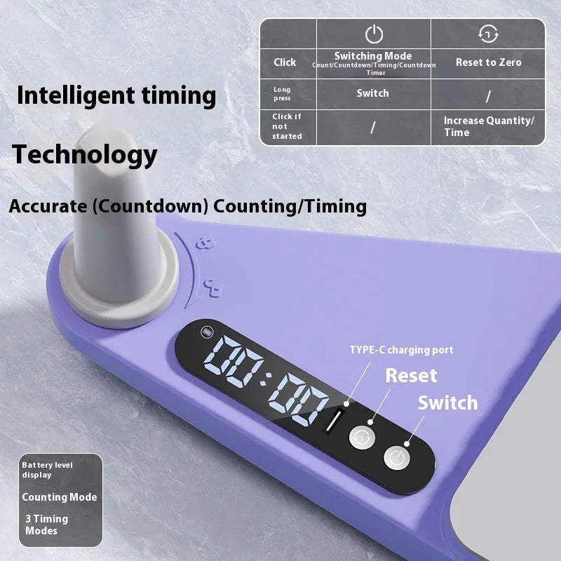 Twilight purple split multifunctional skiing machine trainer on a floor, showing the 85cm long PP plastic board with independent moving sections.