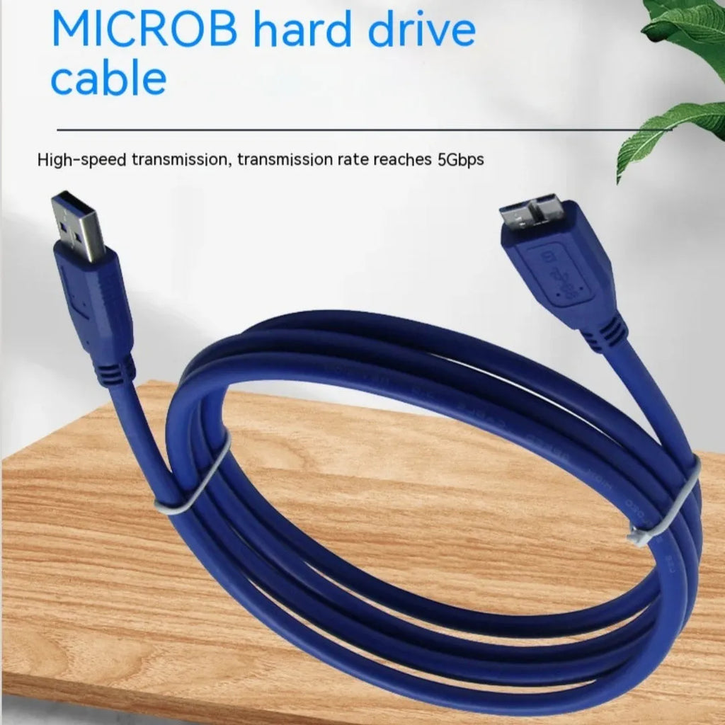 USB 3.0 transmission data cable in black, length 1.5m, on white background