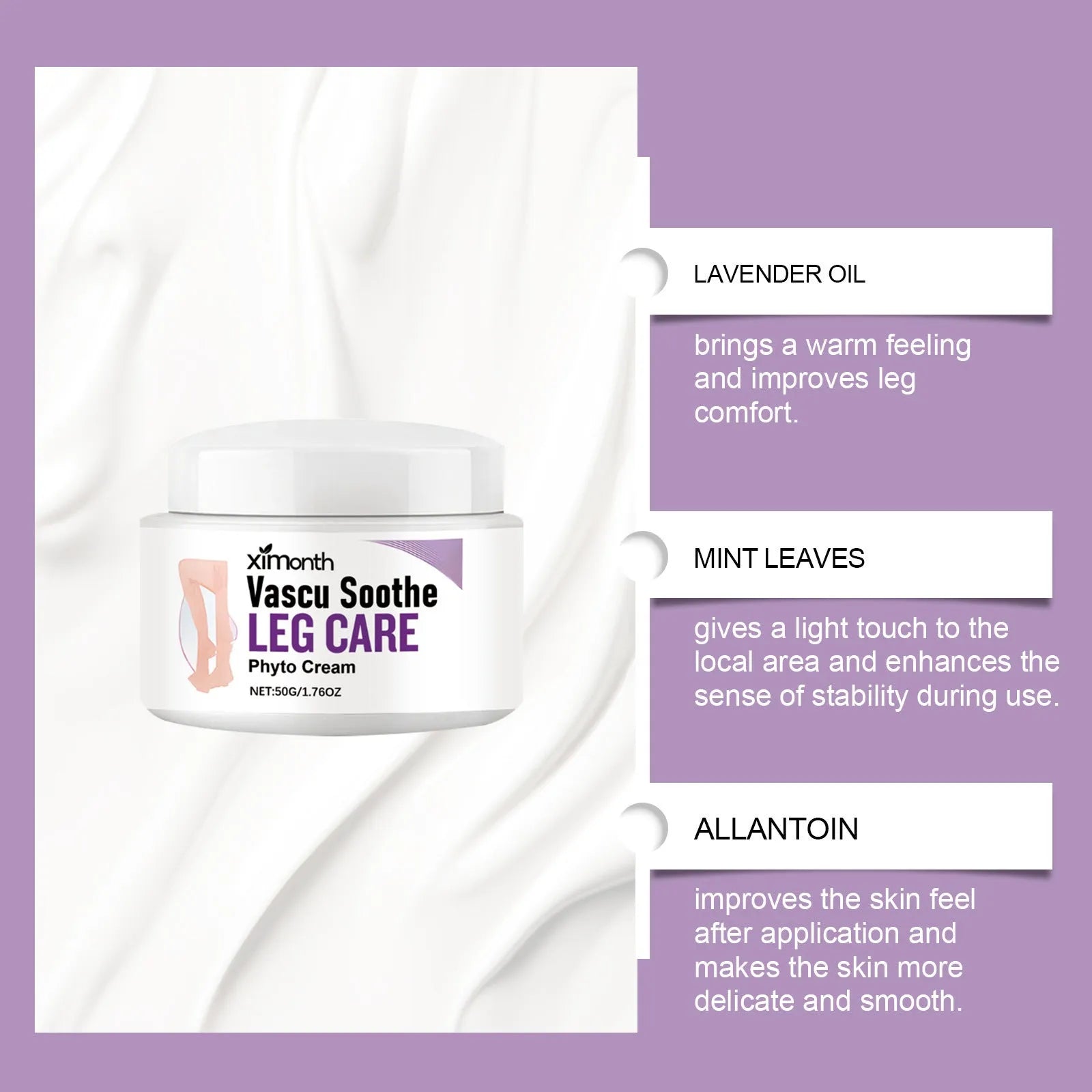 50g tube of lavender and mint massage cream for daily moisturising