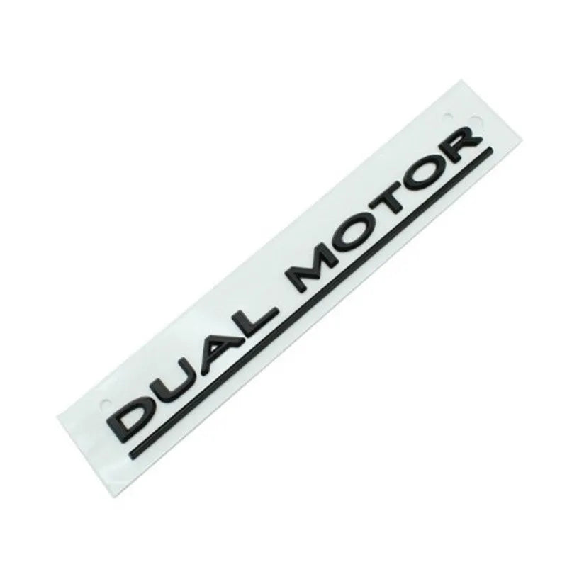Tesla Model 3 double motor rear bumper sticker in ABS plastic, showing matte black colour option