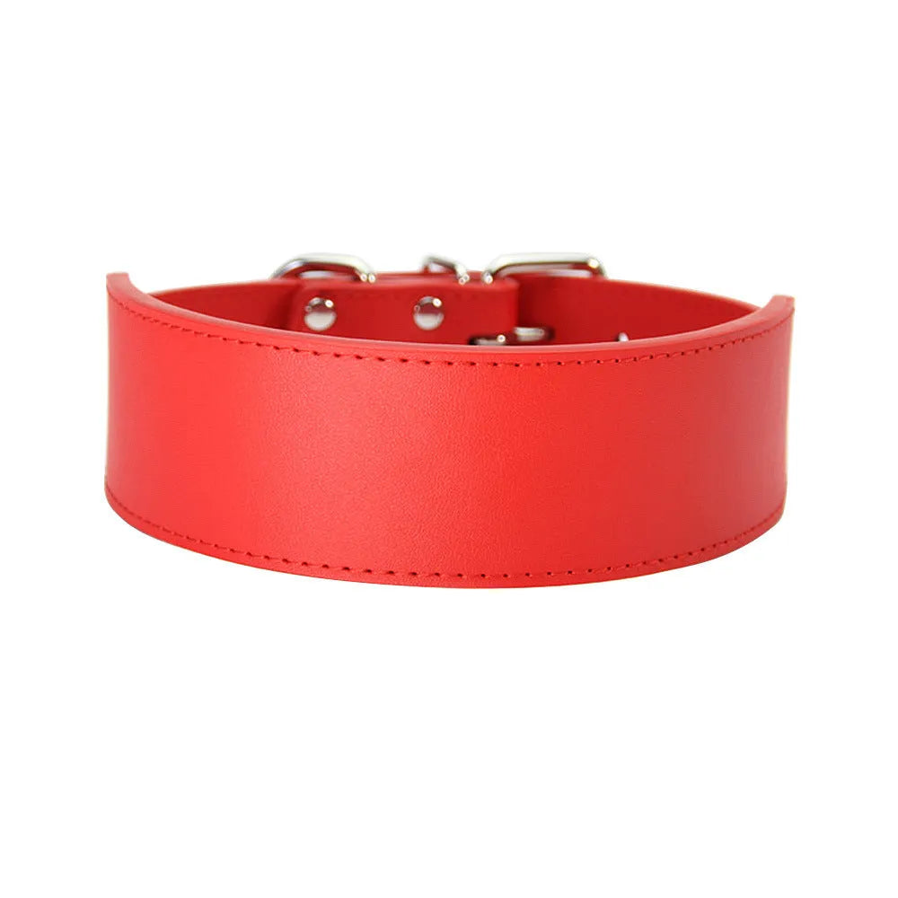 Fish-shaped leather dog collar for large dogs in multiple colours and sizes