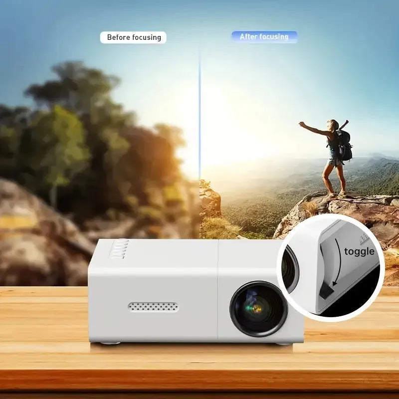 M100 portable mini home projector in black or white colour with remote control.