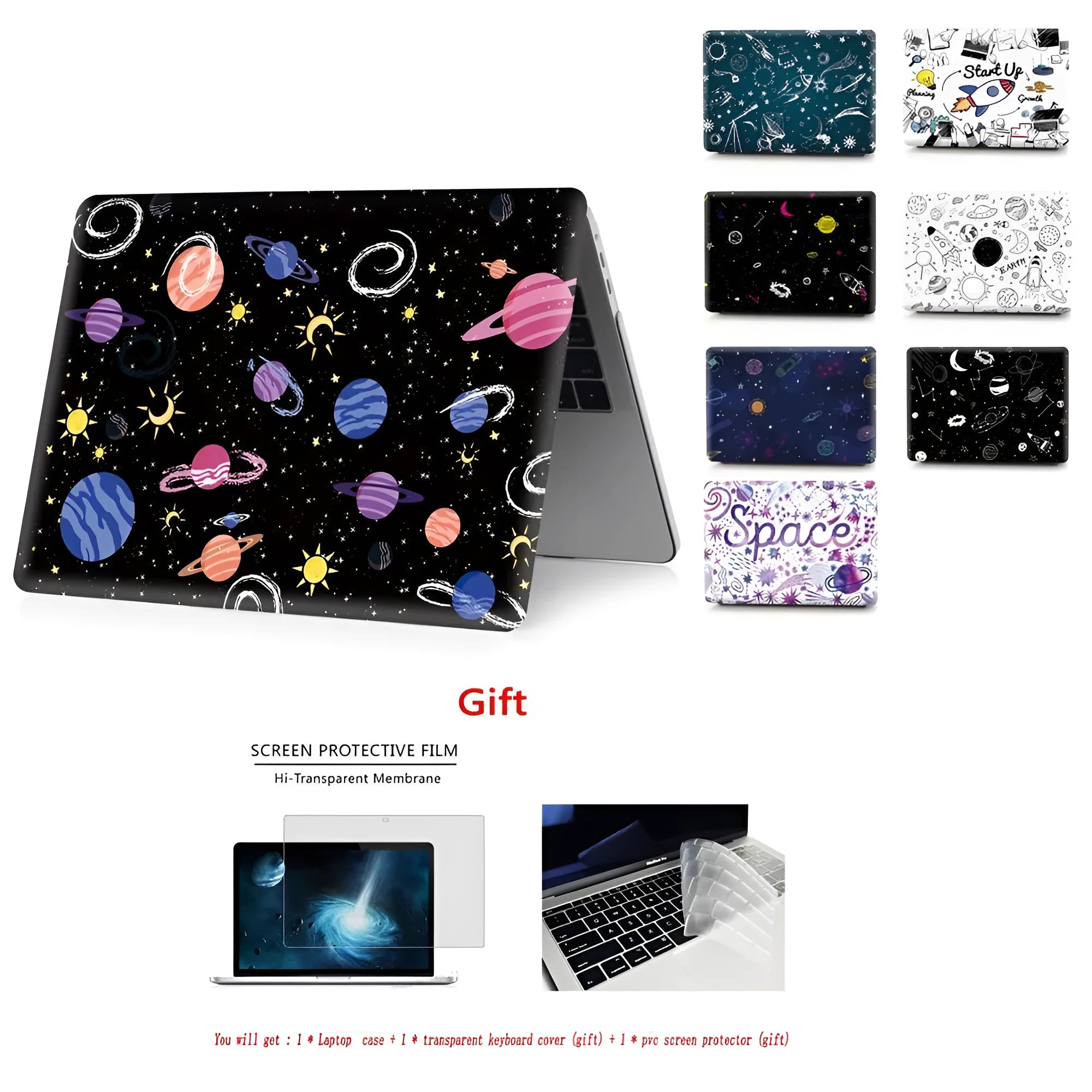 Cartoon Space Series plastic protective case for Apple MacBook, multiple colour options, top and bottom coverage