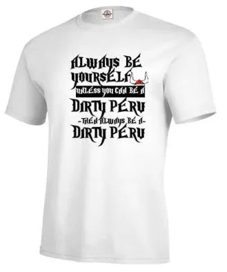 Men's white short-sleeve t-shirt with a printed graphic, shown in a straight casual fit.