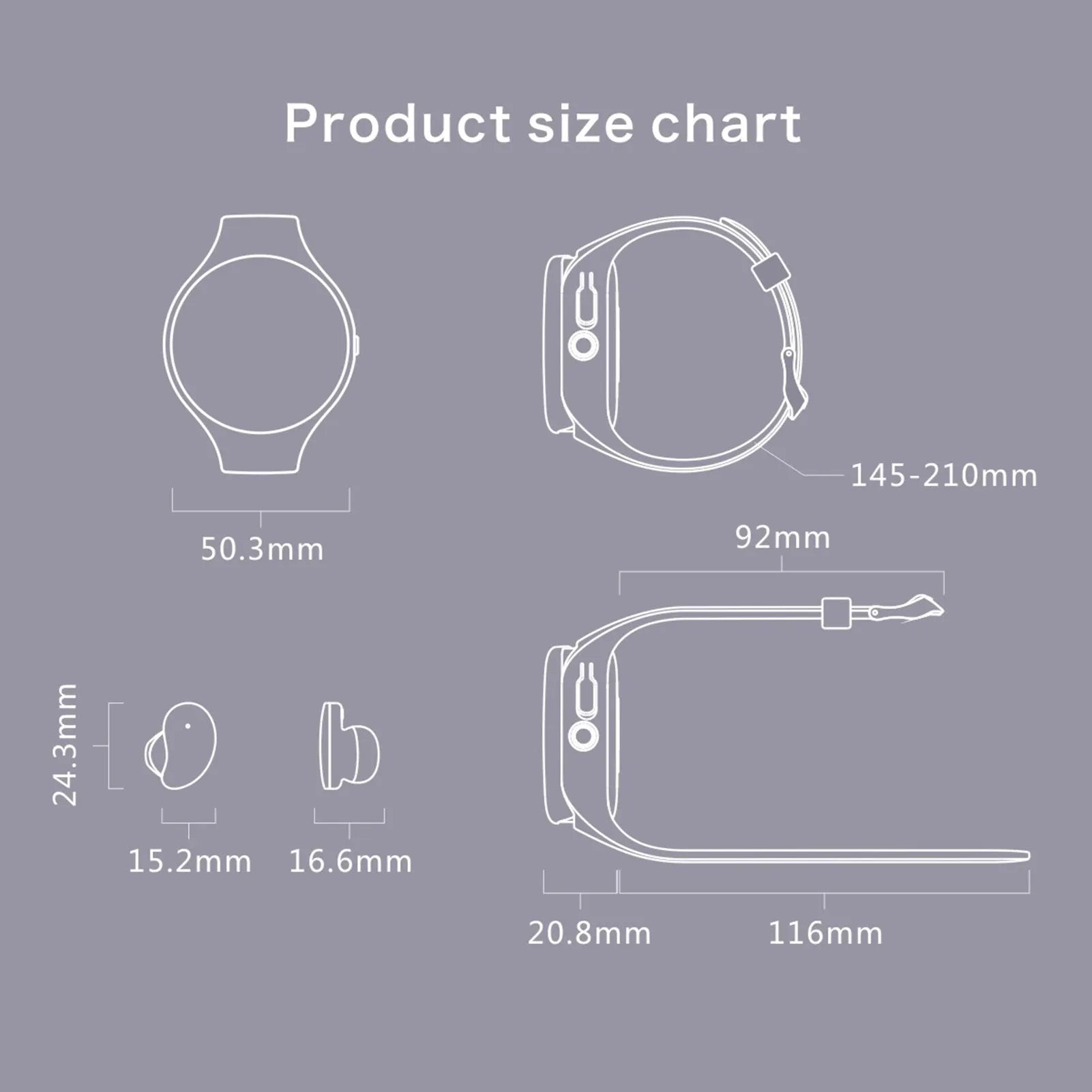Black Bluetooth headset integrated with detachable smart bracelet showing colour screen display