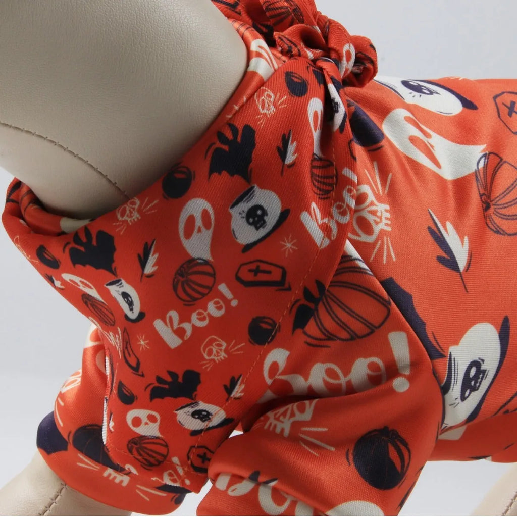 Fleece-lined dog coat with polyester fabric and triangle scarf in European American style patterns