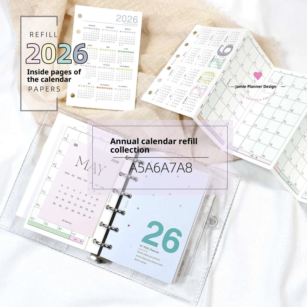 2026 Calendar Cards Calendar Fold set showing monthly calendar inner pages in basic packaging