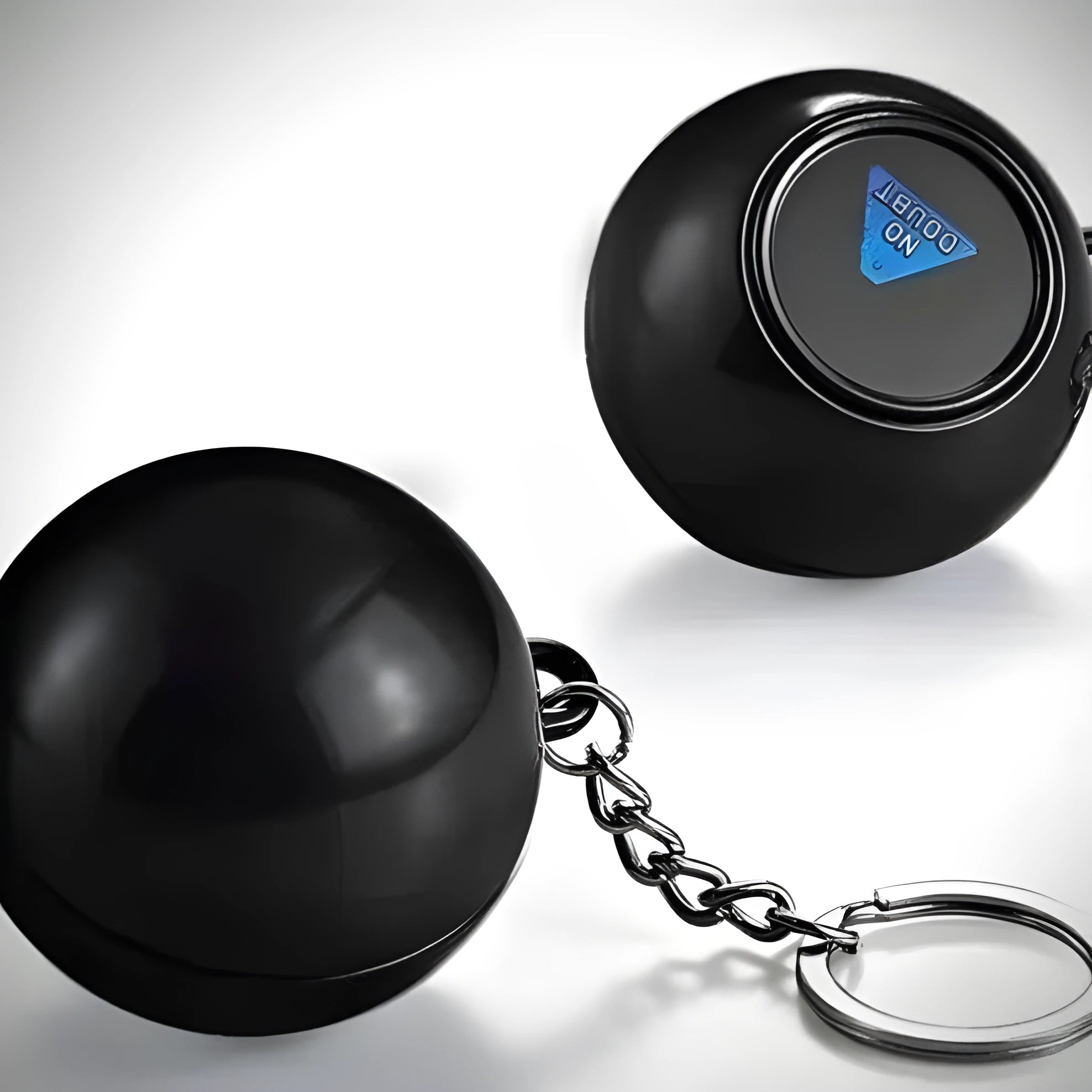 Mini magic prophet ball 4.5cm black round plastic novelty toy on white background
