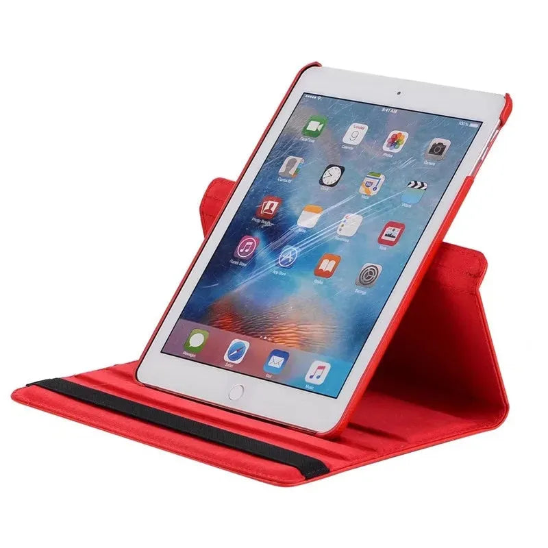 iPad rotating protective sleeve case in imitation leather with clamshell design
