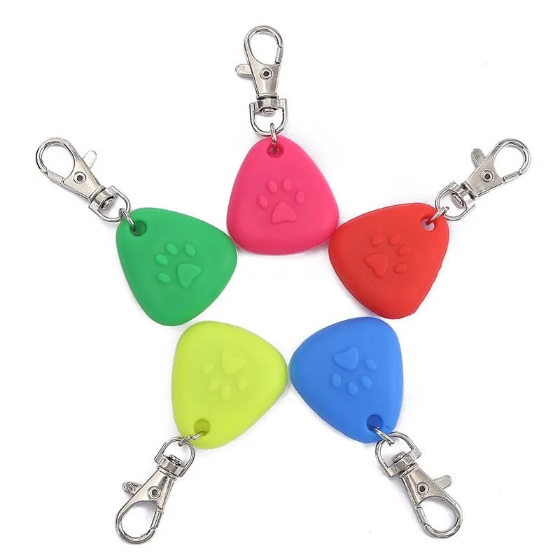 Silicone triangle-shaped light-up pet pendant ornament in red, pink, blue, green, or yellow.