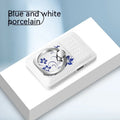 Multifunctional plastic phone holder cigarette lighter in blue and white porcelain colour