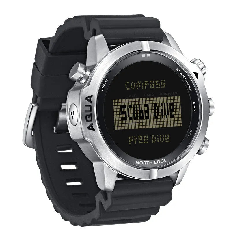 Smart watch for outdoor sports with black or white dial, 1.46-inch tempered glass screen, and 48mm case