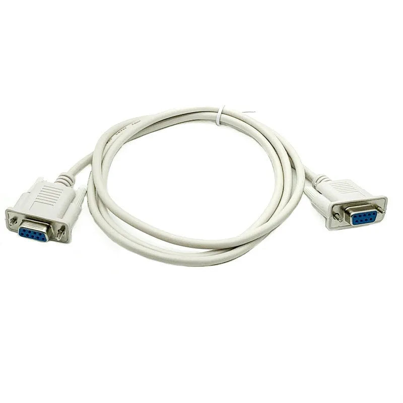 DB9 female to female RS232 cross serial cable 1.5 metres milky white