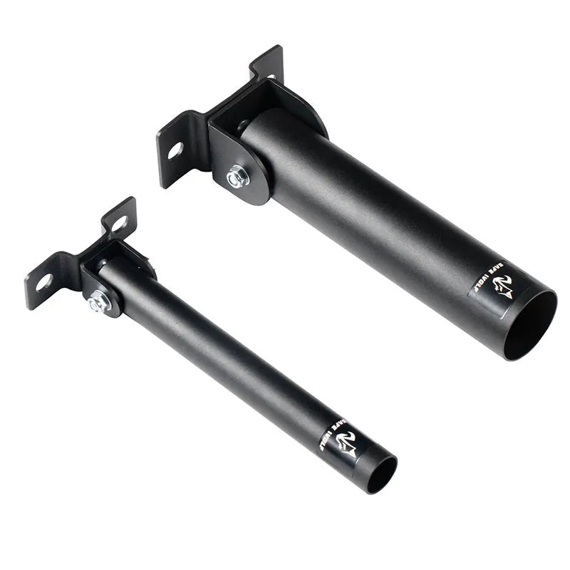 Steel wall rack with 25 vertical tubes for storing shotgun and rifle barrels
