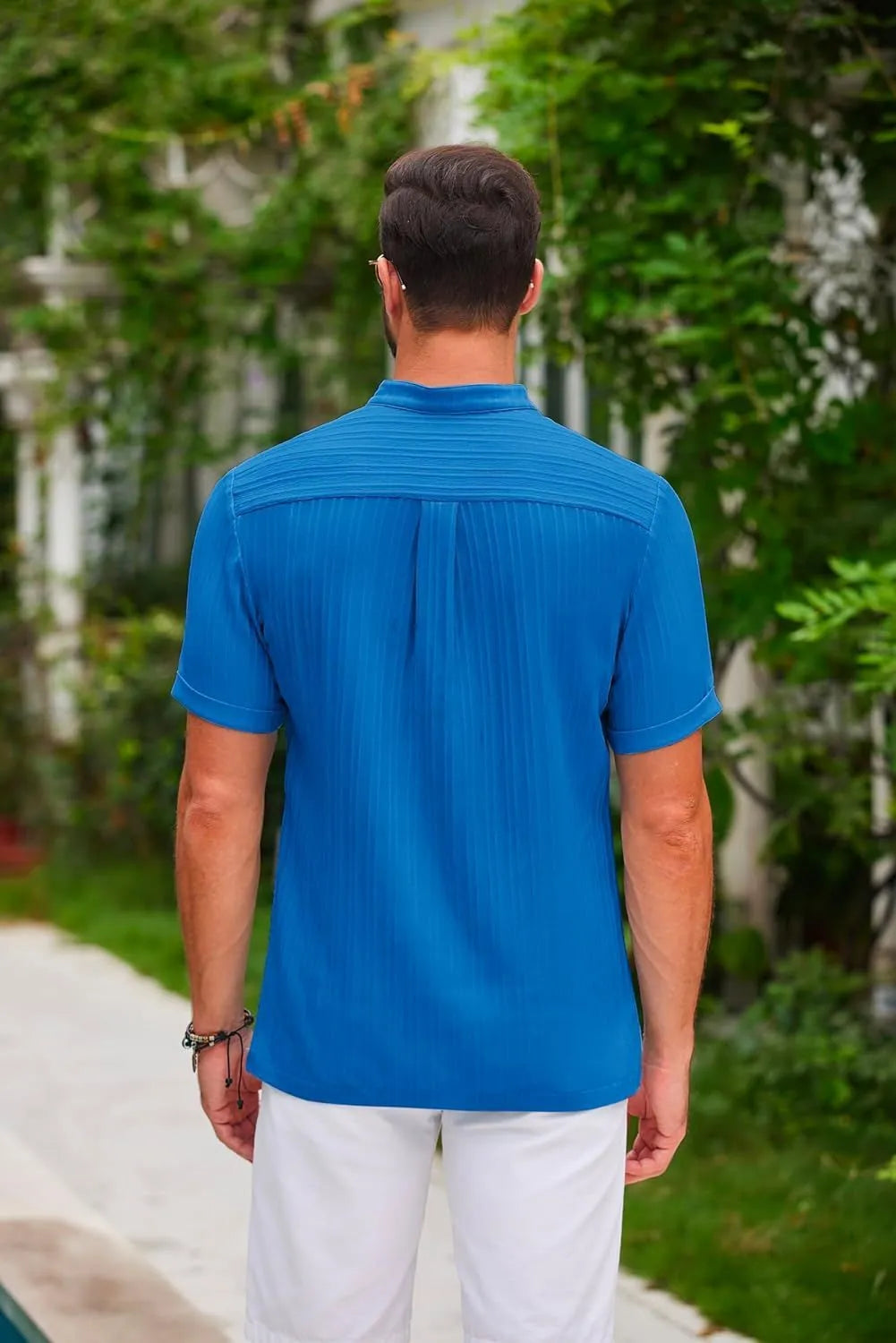 Men's summer polo shirt, short sleeve, stand collar, loose fit, available in five colours and sizes S to XXXL