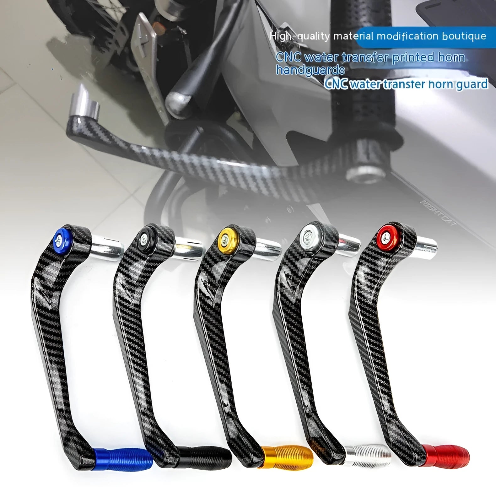 Motorcycle hand guards modification accessories in five colour options with aluminium alloy construction