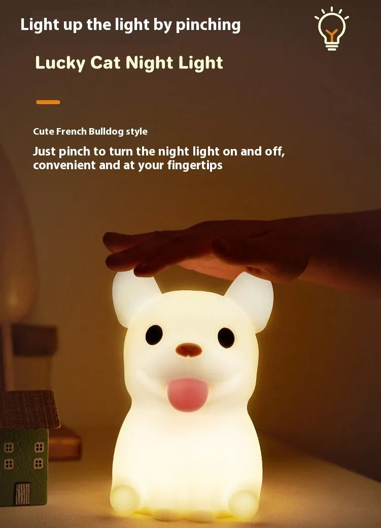 Silicone USB night light in a cartoon animal or zodiac design with dimming function.