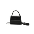 Retro horizontal square crossbody bag in PU leather with sewing line details
