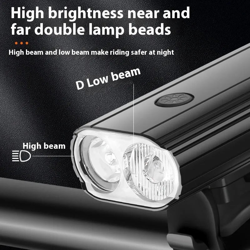 L2 2 bicycle headlight with aluminium alloy body and USB Type-C charging port