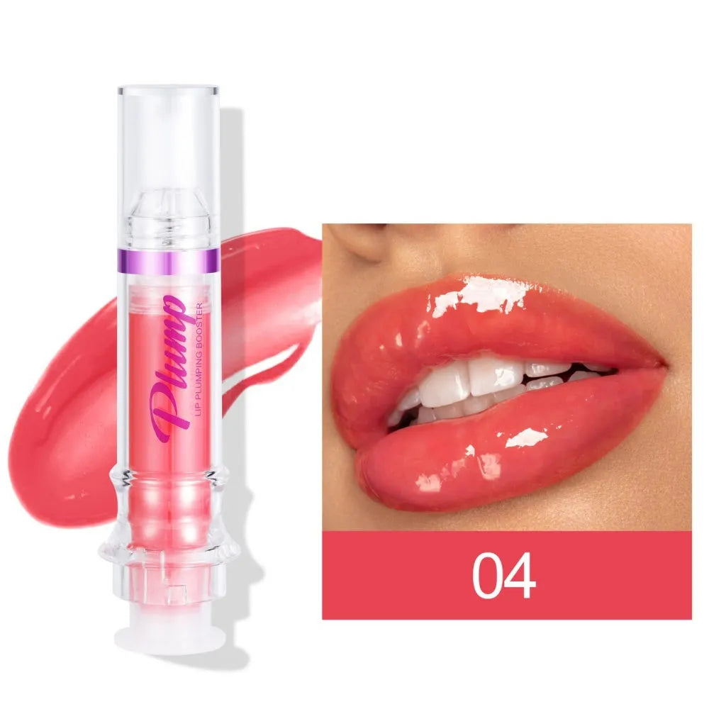 Lip mirror liquid lipstick tube showing built-in applicator with six colour options displayed
