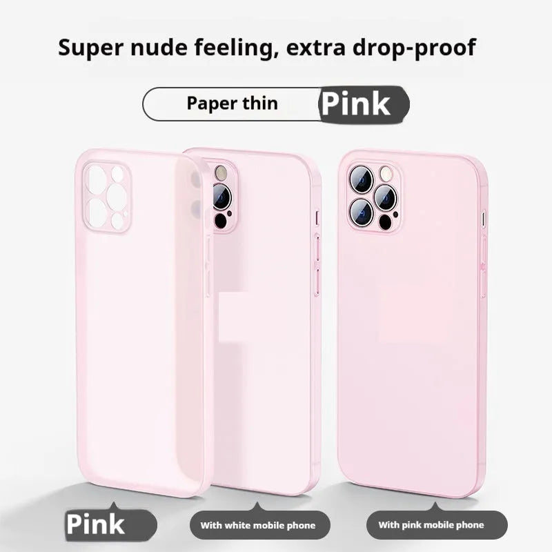 Frosted matte TPU phone case for iPhone, transparent back with drop resistance and heat dissipation