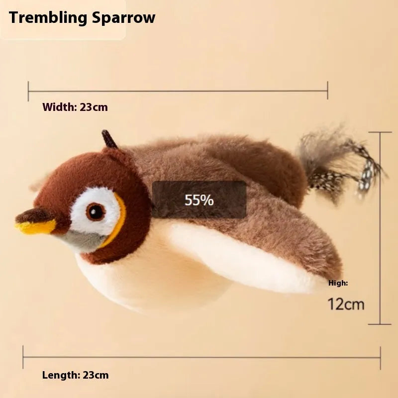 Interactive Bird toy in Shake the Sparrow colour, single novelty bird figure for play or display