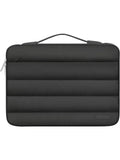 Velvet laptop sleeve in black with plaid pattern for 13.3 or 15.4 inch laptops