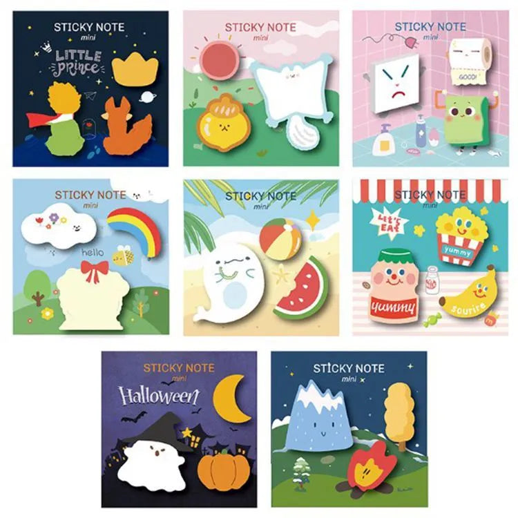 Halloween pumpkin pattern post-it notes in square 90mm format with seasonal messages