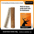 Natural antler dog chew in small, medium or large size – bite-resistant dental snack for teeth cleaning.