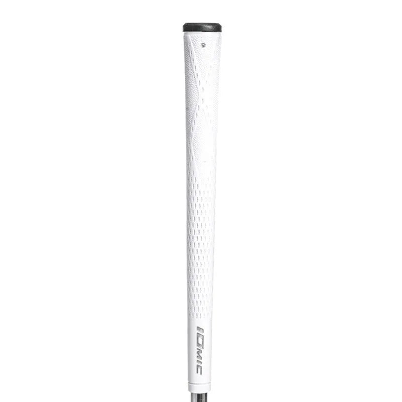 Close-up of a TPE golf club grip showing cross-hatch texture, displayed in red colour option.