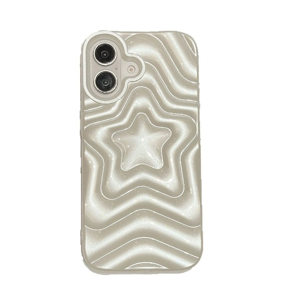 Pearlescent white three-dimensional stacking XINGX TPU phone case for Apple iPhone, anti-fall back cover