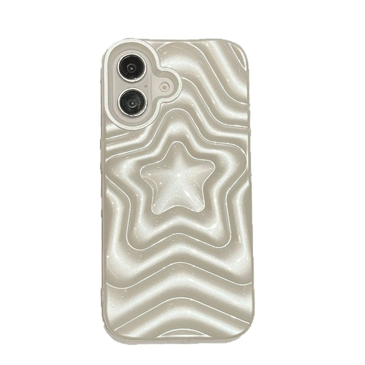 Pearlescent white three-dimensional stacking XINGX TPU phone case for Apple iPhone, anti-fall back cover