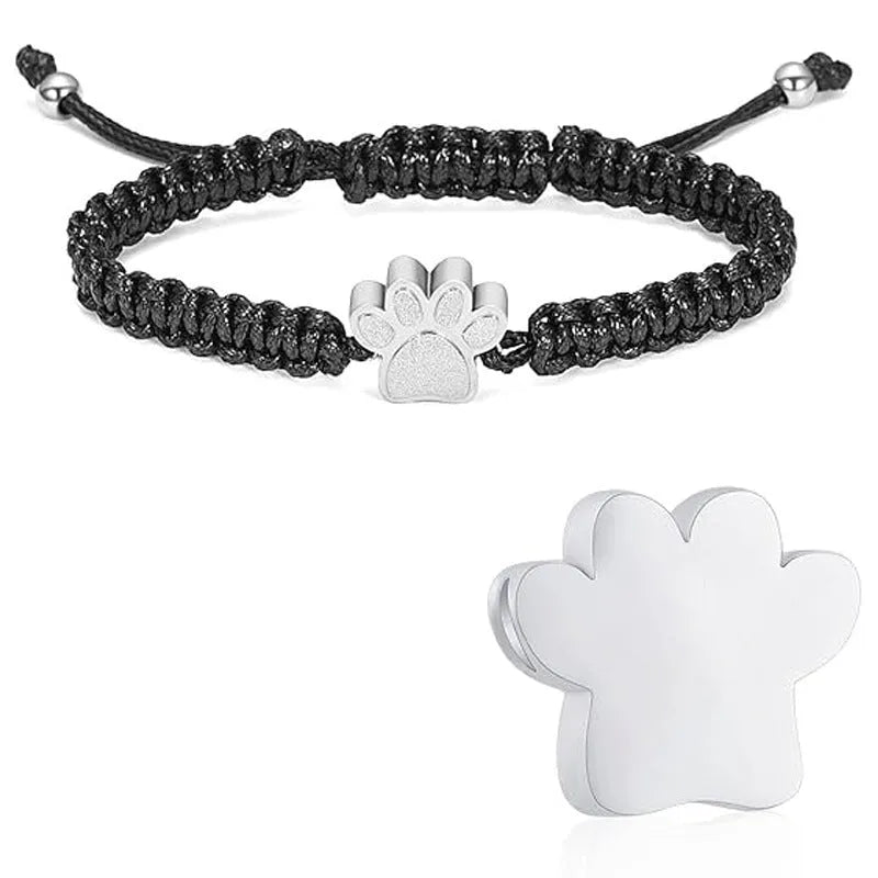Titanium steel open memorial pet ashes bracelet in silver, geometric pattern with lightning and universe design