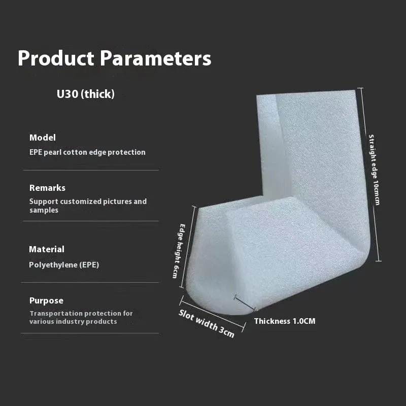 Pearl cotton corner protector strip with 10mm slot for furniture edge safety