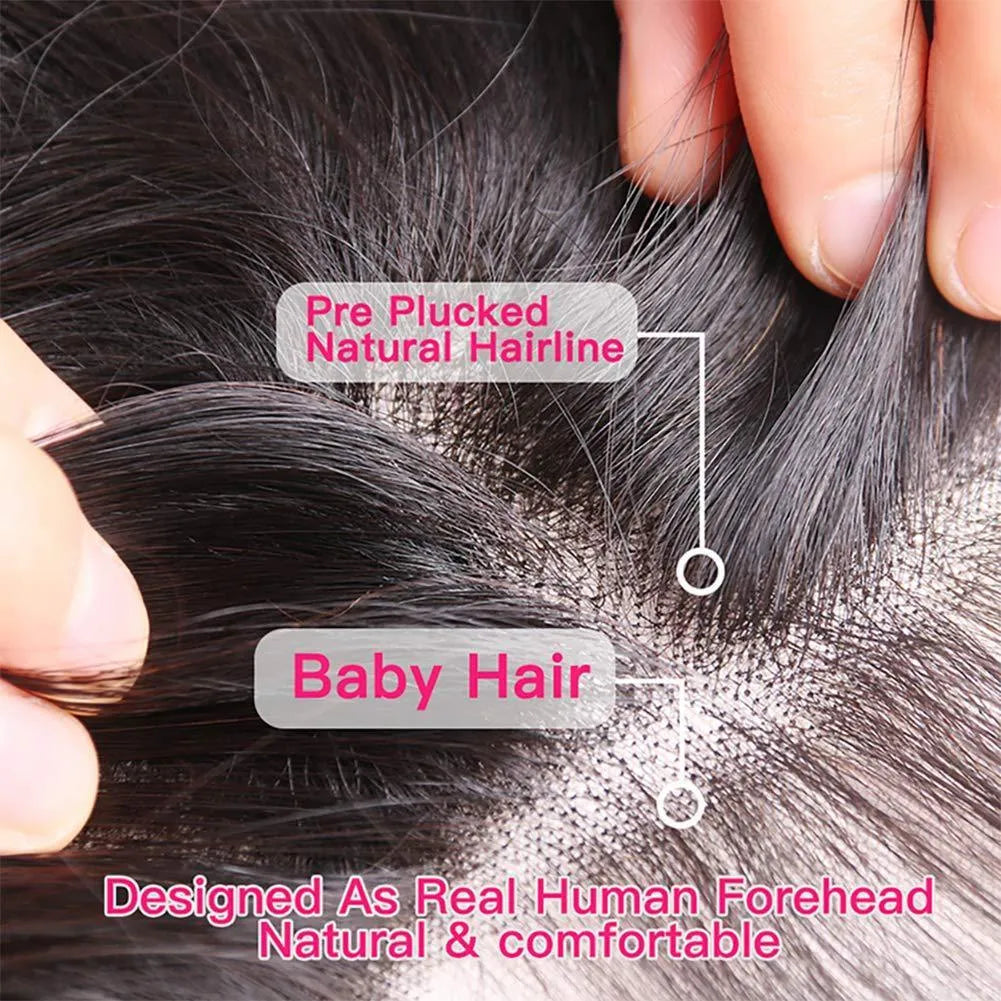Natural human hair wig in black colour machine-made construction medium length ladies wig