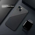 Carbon fiber phone case with drop resistance and heat dissipation for iPhone, black and gray colour