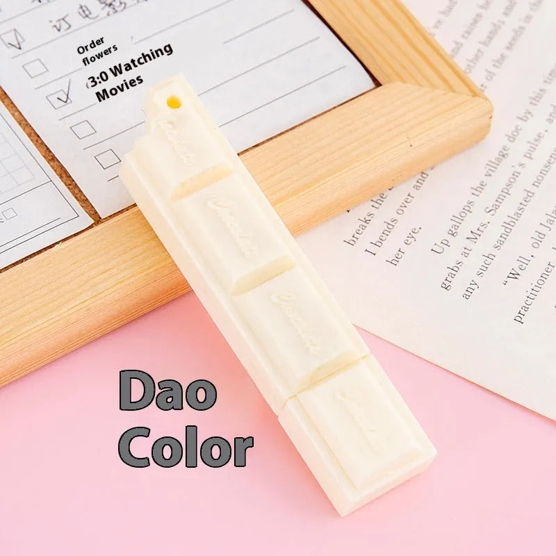Chocolate-themed novelty ballpoint pen with 0.5mm bullet tip in choice of three colours