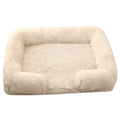 Plush round dog bed in cloth, available in sizes S to XXL and 25 colours, without inner sleeve