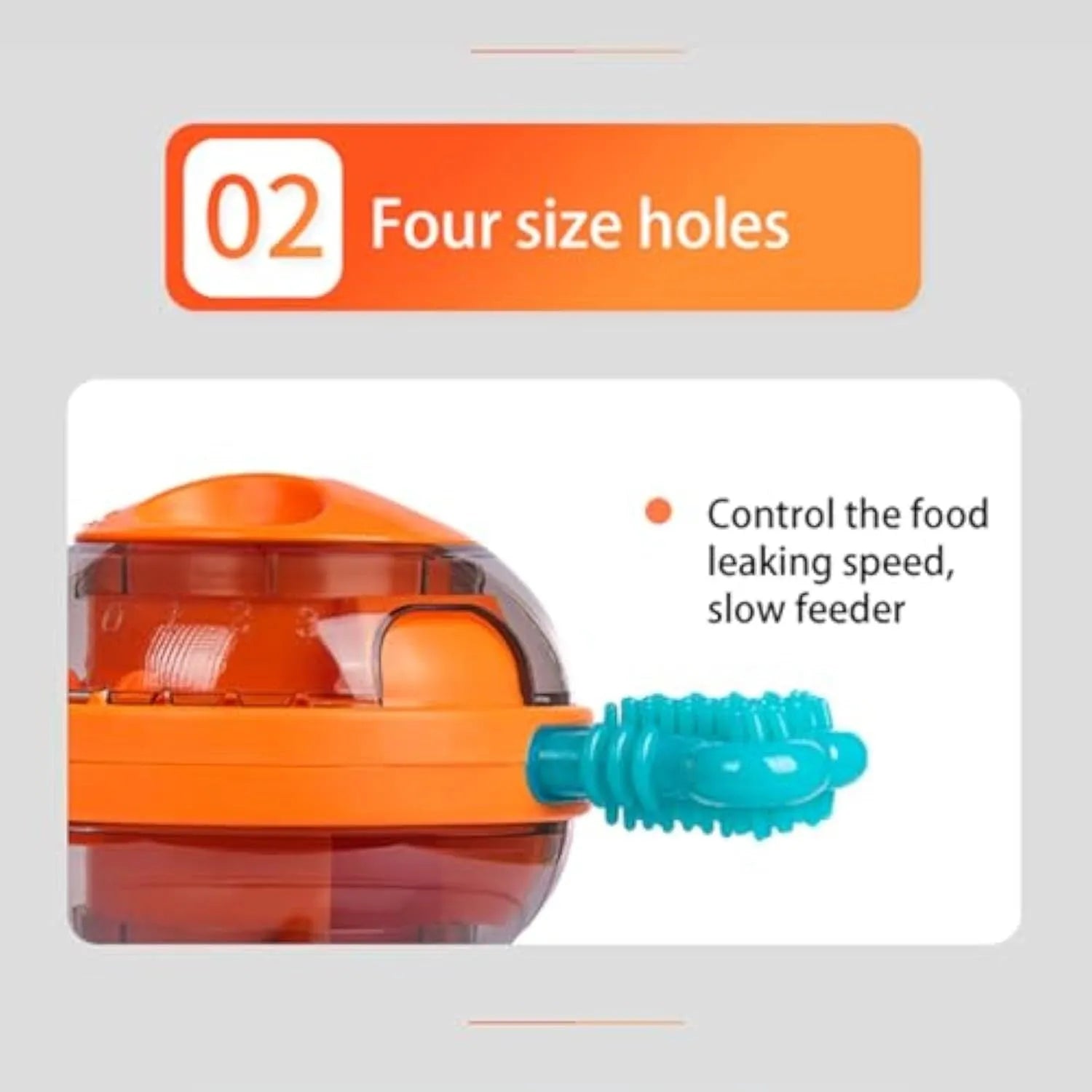 Blue rubber interactive dog chew toy and slow feed puzzle dispenser on a floor.