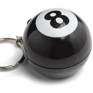 Mini magic prophet ball 4.5cm black round plastic novelty toy on white background