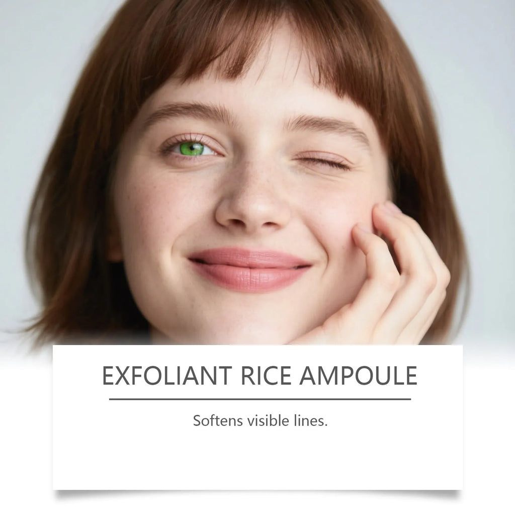 100ml bottle of Rice Exfoliating Liquid with hydrolyzed rice extracts and salicylic acid for gentle facial exfoliation