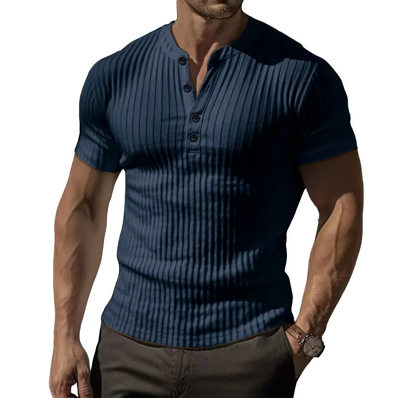 Men's slim-fit muscle t-shirt in polyester fabric shown in Army Green colour