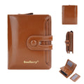 Women's PU leather wallet in multiple colour options showing card slots and cash compartment.