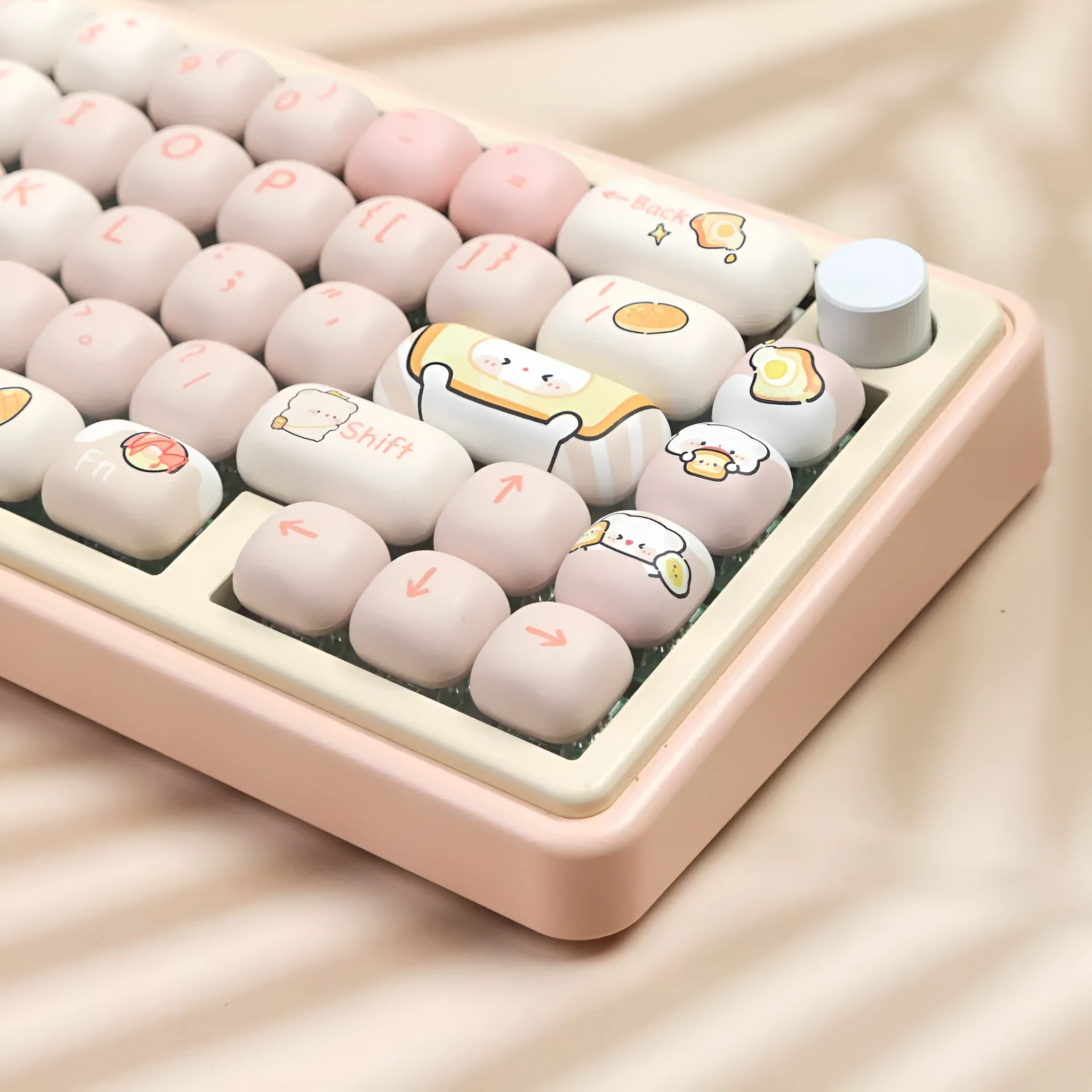 MOG Steamed Bread mechanical keyboard key cap set with bread bear thermal sublimation design