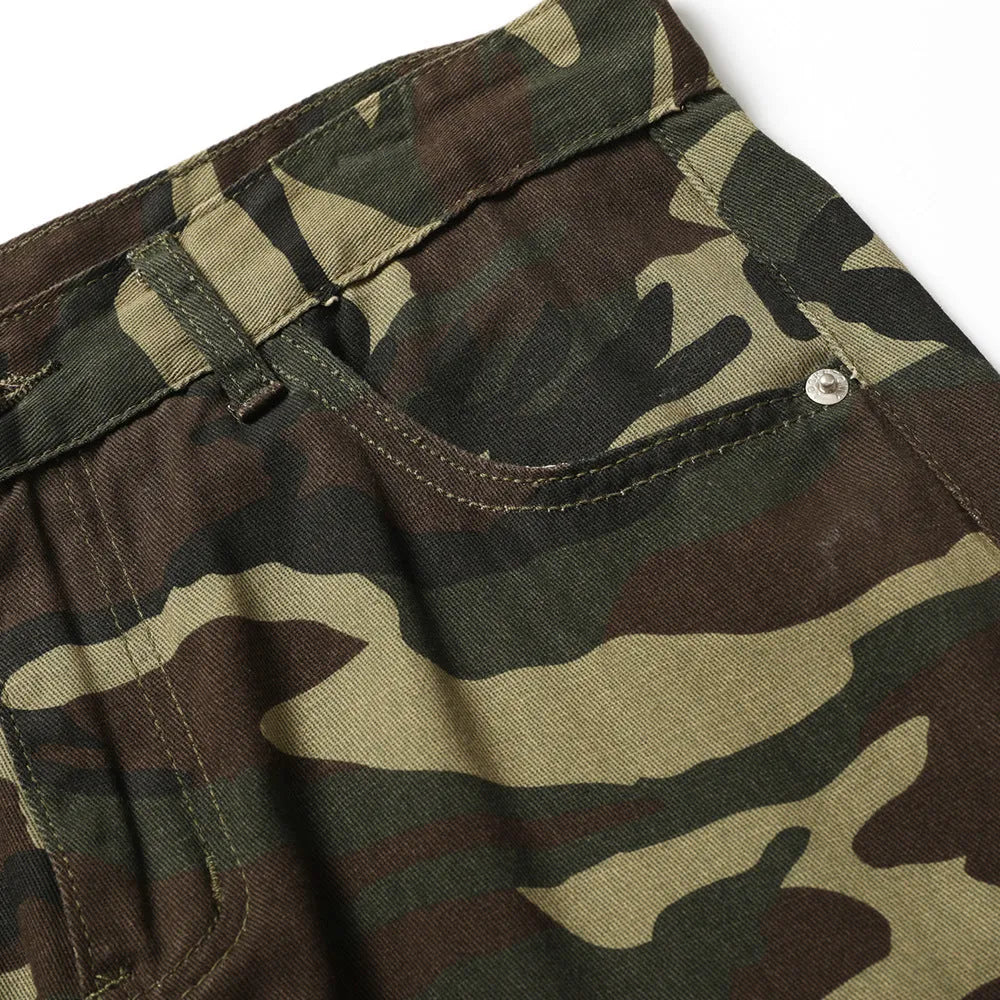 Men's cotton camouflage casual trousers in standard camouflage pattern, available in sizes S to XXXL for leisure wear