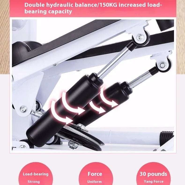 Black hydraulic elliptical jogging machine with carbon steel frame and PVC parts, compact 44x36x33cm size for home use