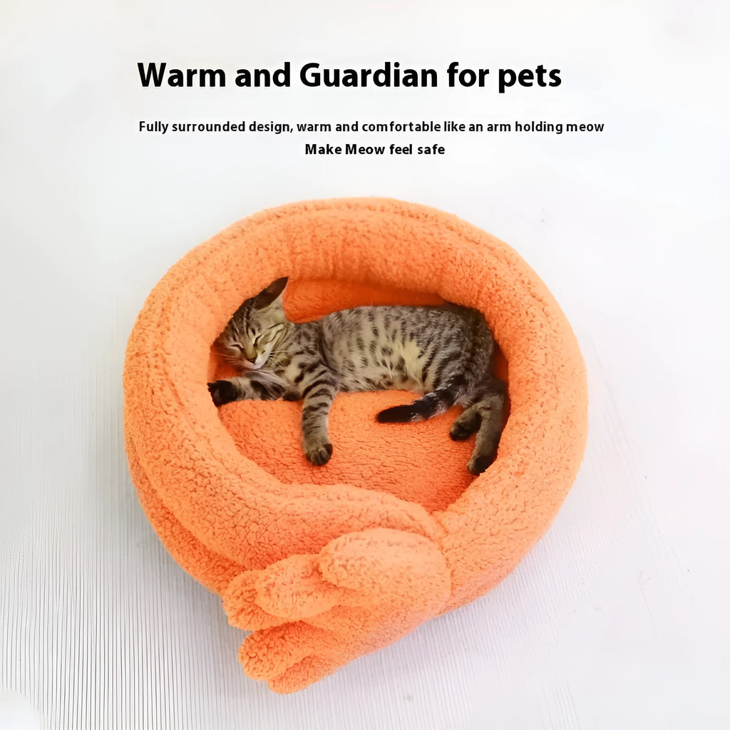 Yellow pet kennel plush mattress measuring 48x20cm for cat and dog autumn winter sleeping