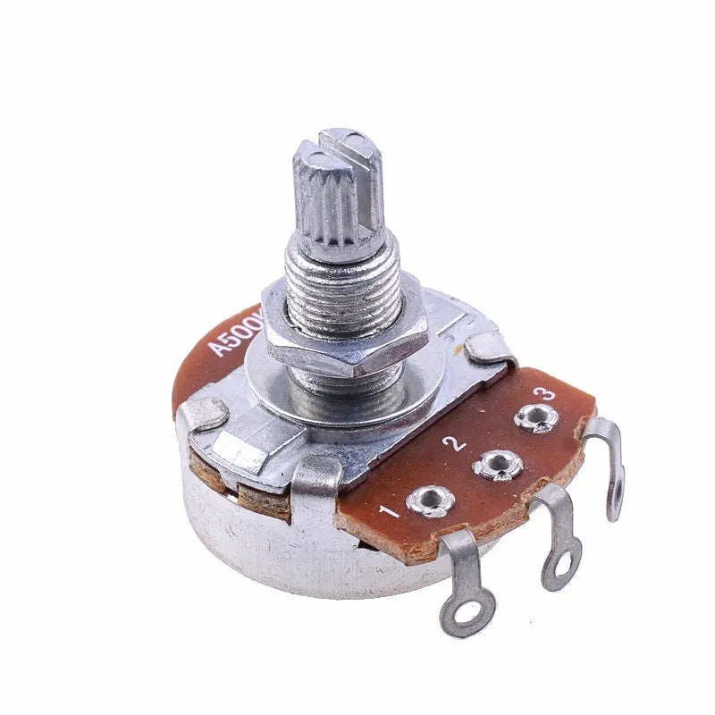 Single brushed aluminium electric guitar knob for 250K or 500K potentiometers on a 6mm shaft